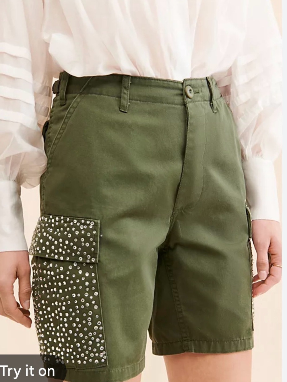 Free People Riley Studded Cargo Shorts